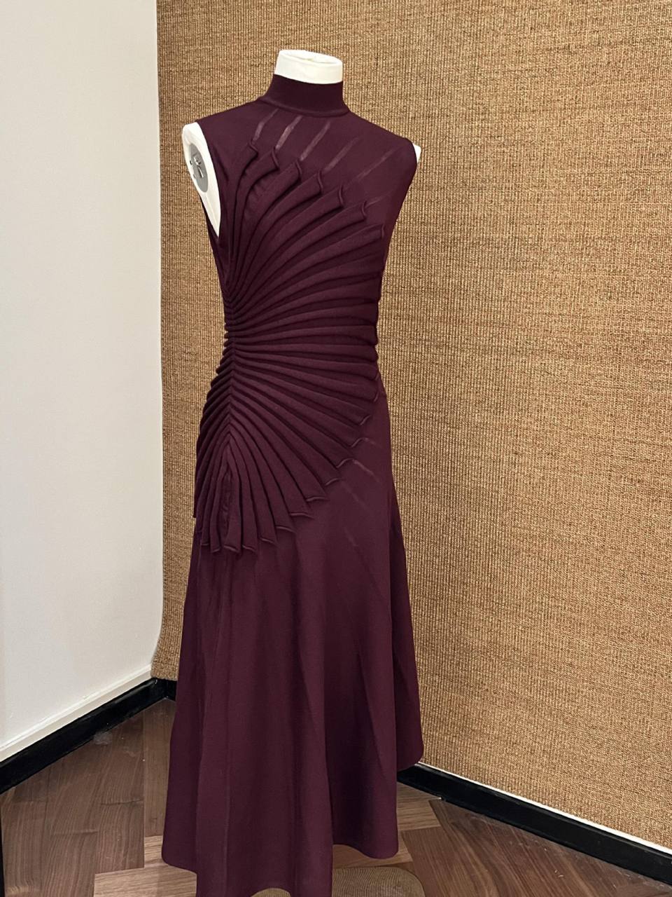 Alaia sleeveless high neck midi dress