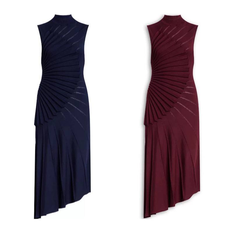 Alaia sleeveless high neck midi dress
