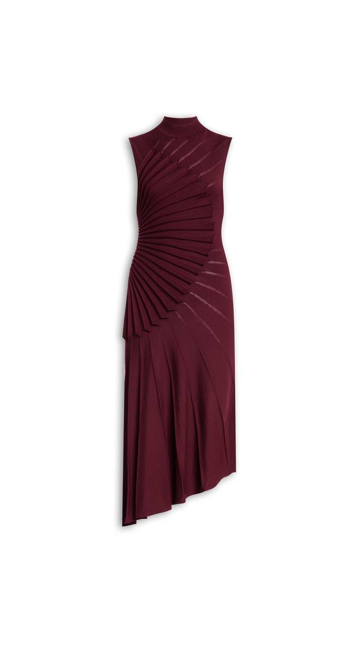 Alaia sleeveless high neck midi dress