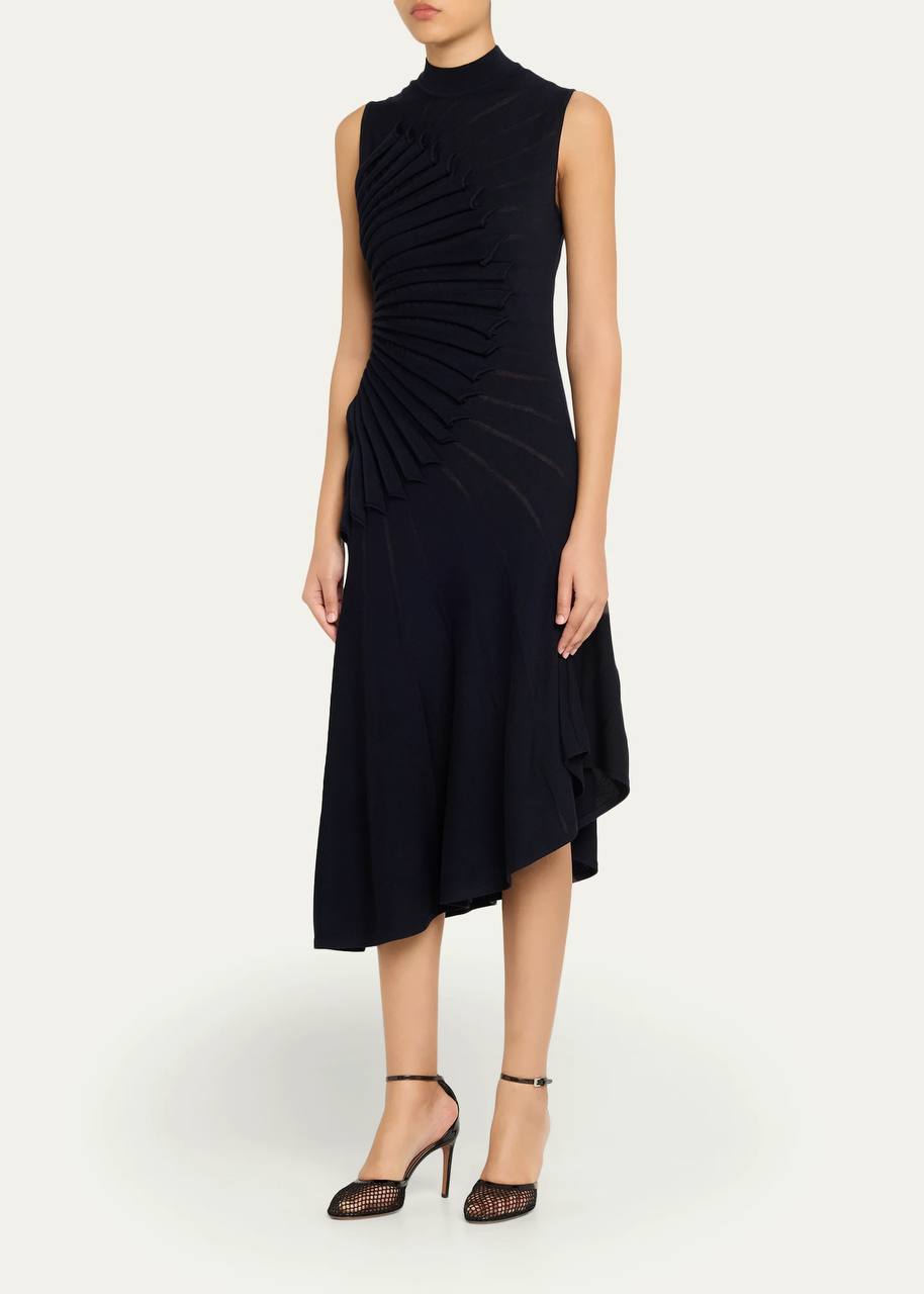 Alaia sleeveless high neck midi dress