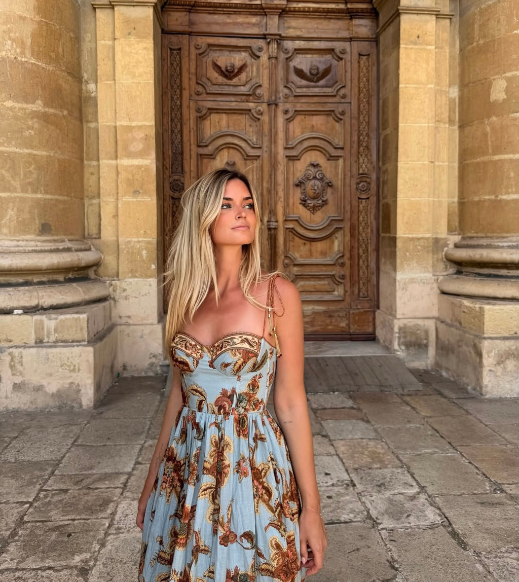 Aster Corset Midi Dress