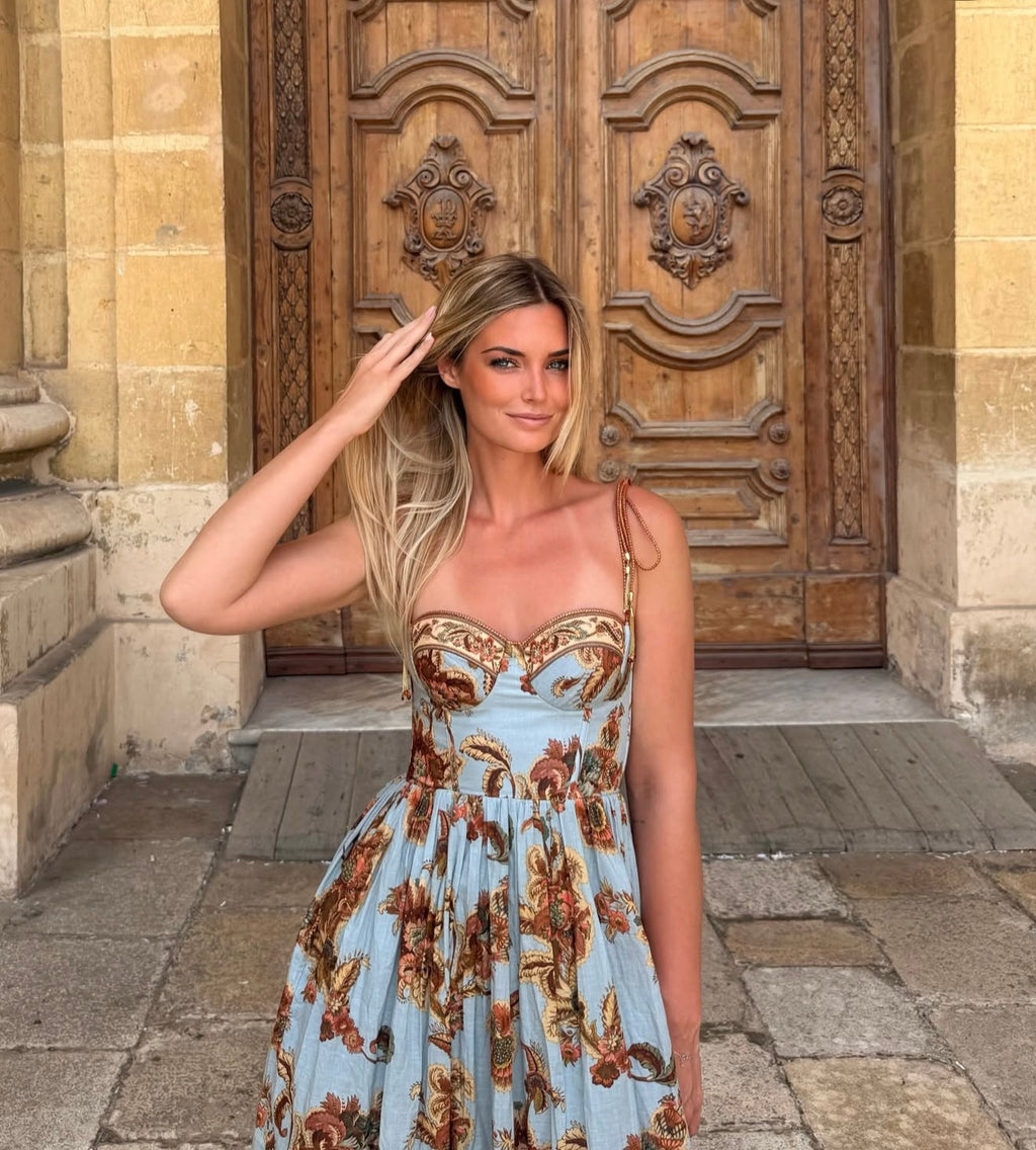 Aster Corset Midi Dress