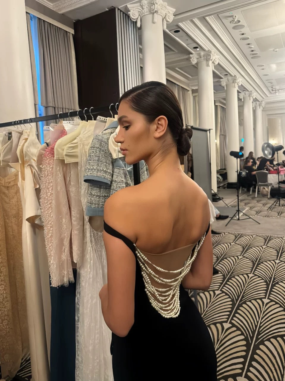 Black Pearl Backless Dress