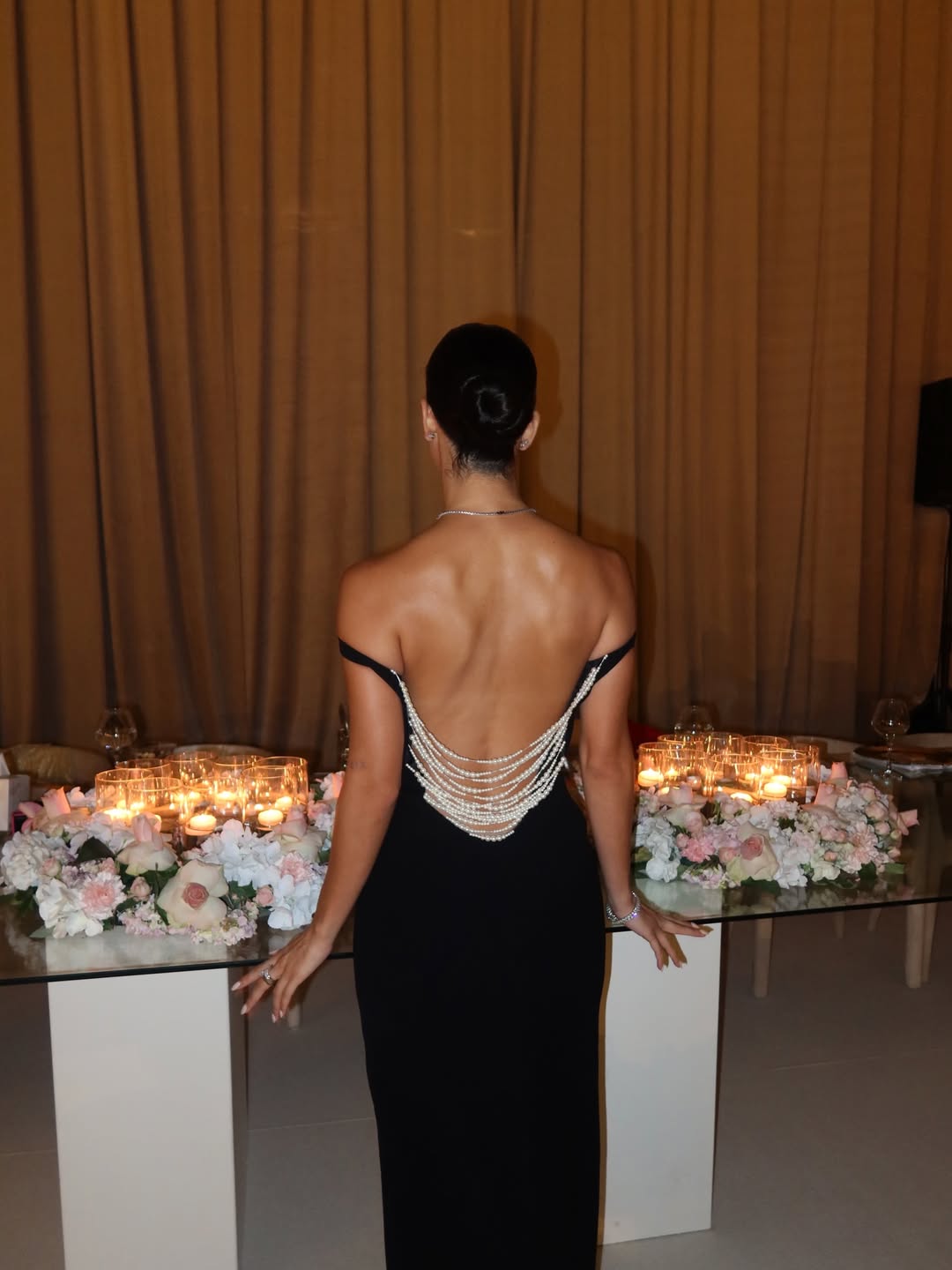 Black Pearl Backless Dress
