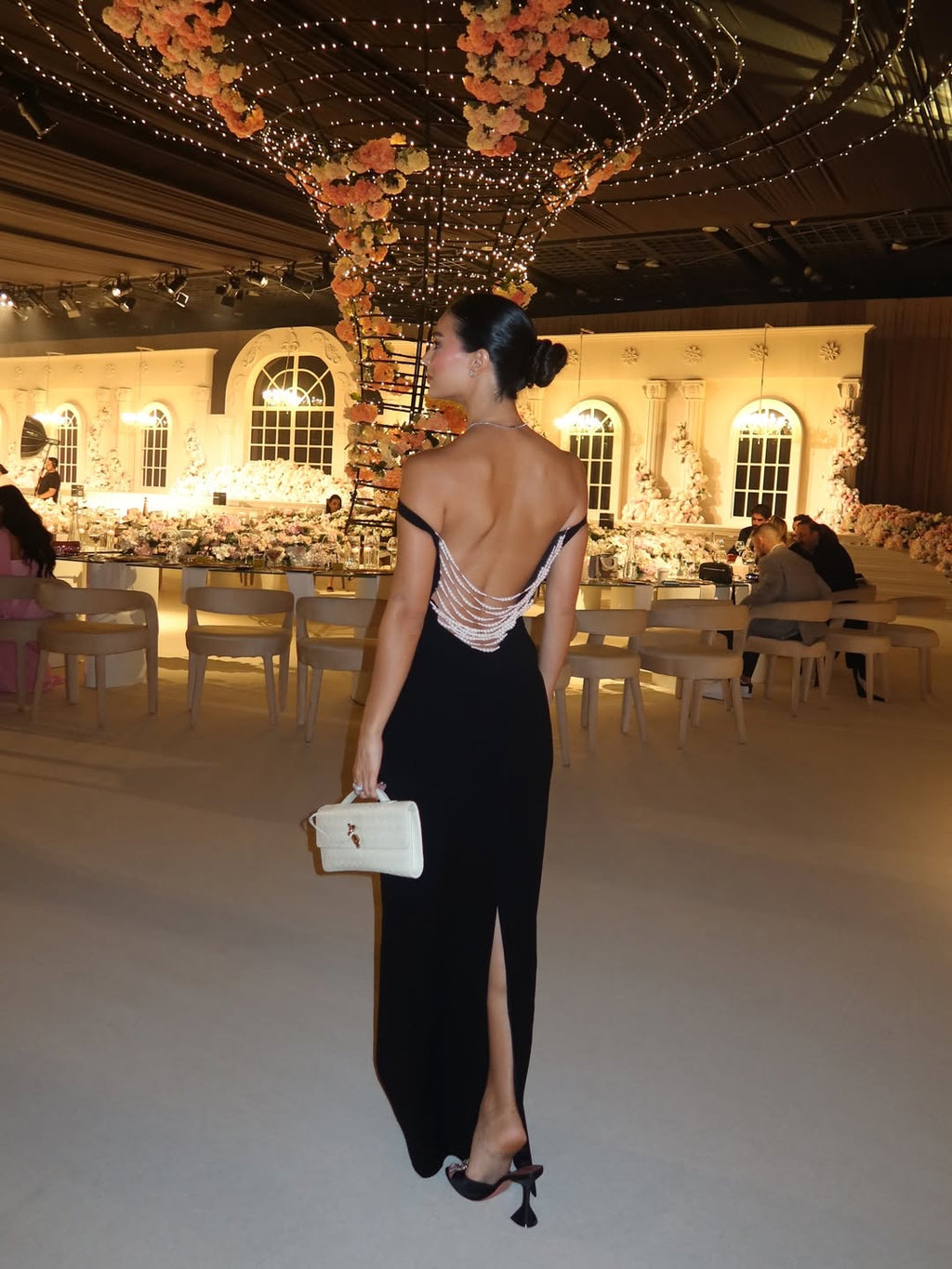 Black Pearl Backless Dress