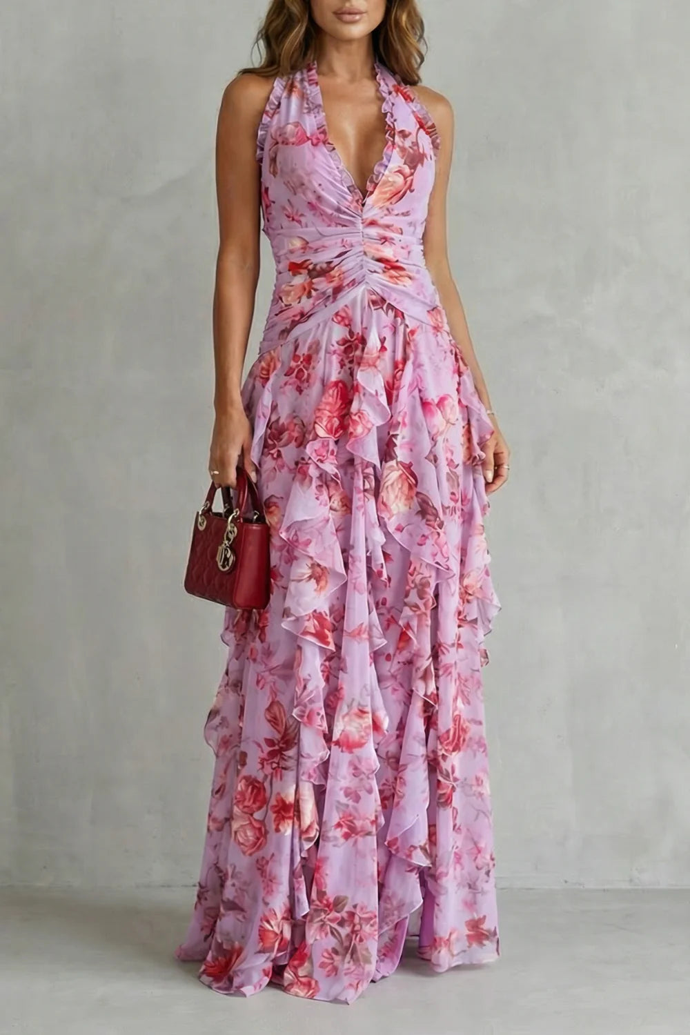 Floral Ruffle Maxi Dress