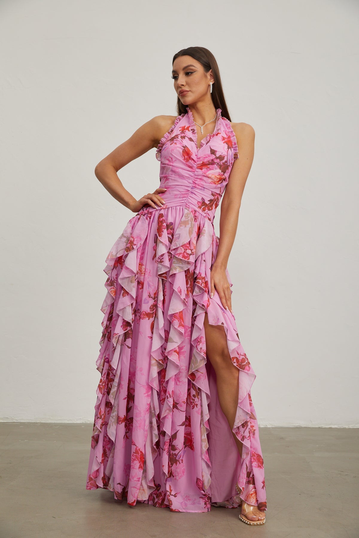 Floral Ruffle Maxi Dress
