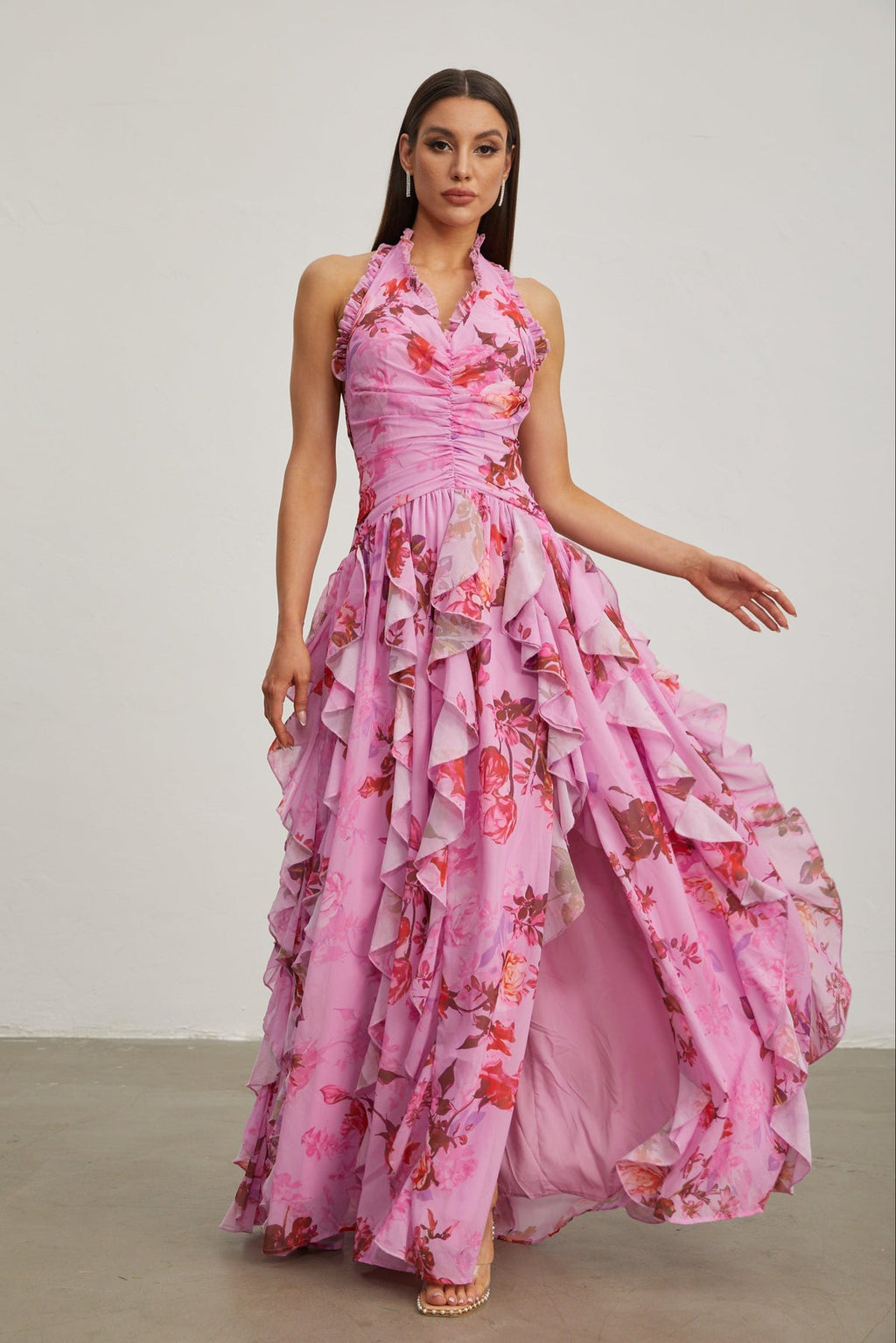 Floral Ruffle Maxi Dress