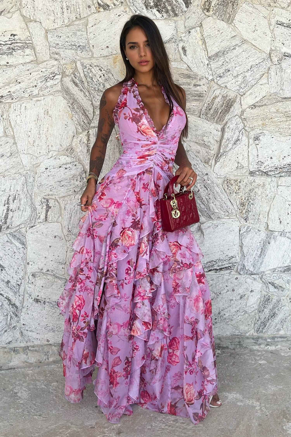 Floral Ruffle Maxi Dress