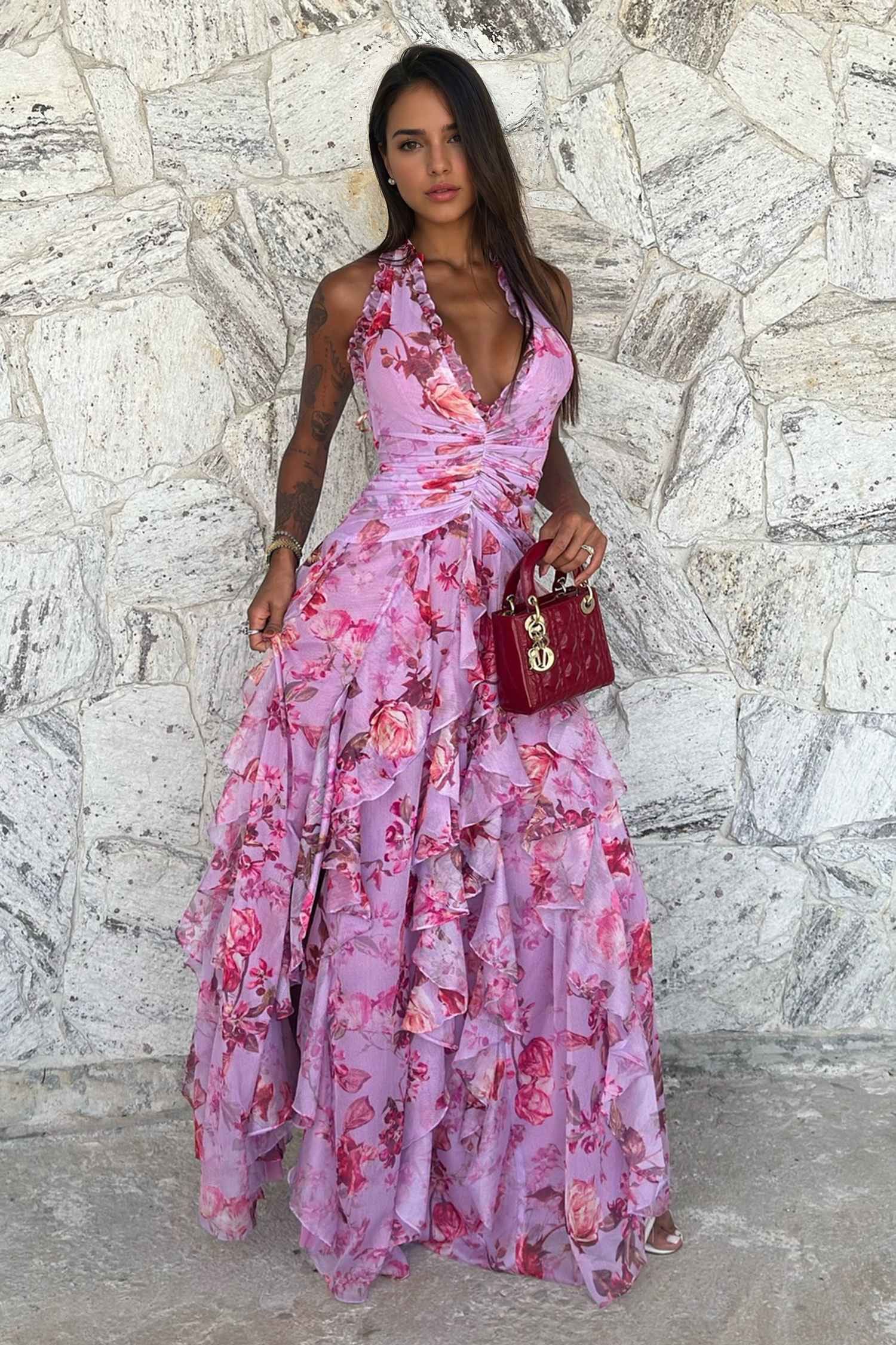 Floral Ruffle Maxi Dress