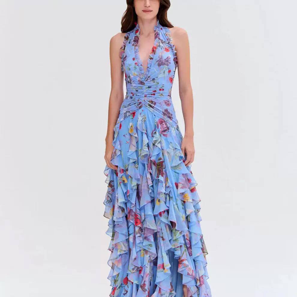 Floral Ruffle Maxi Dress
