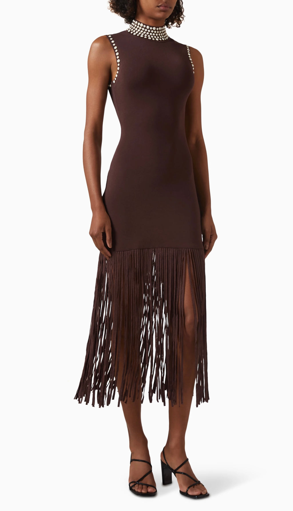Fringed knit dress
