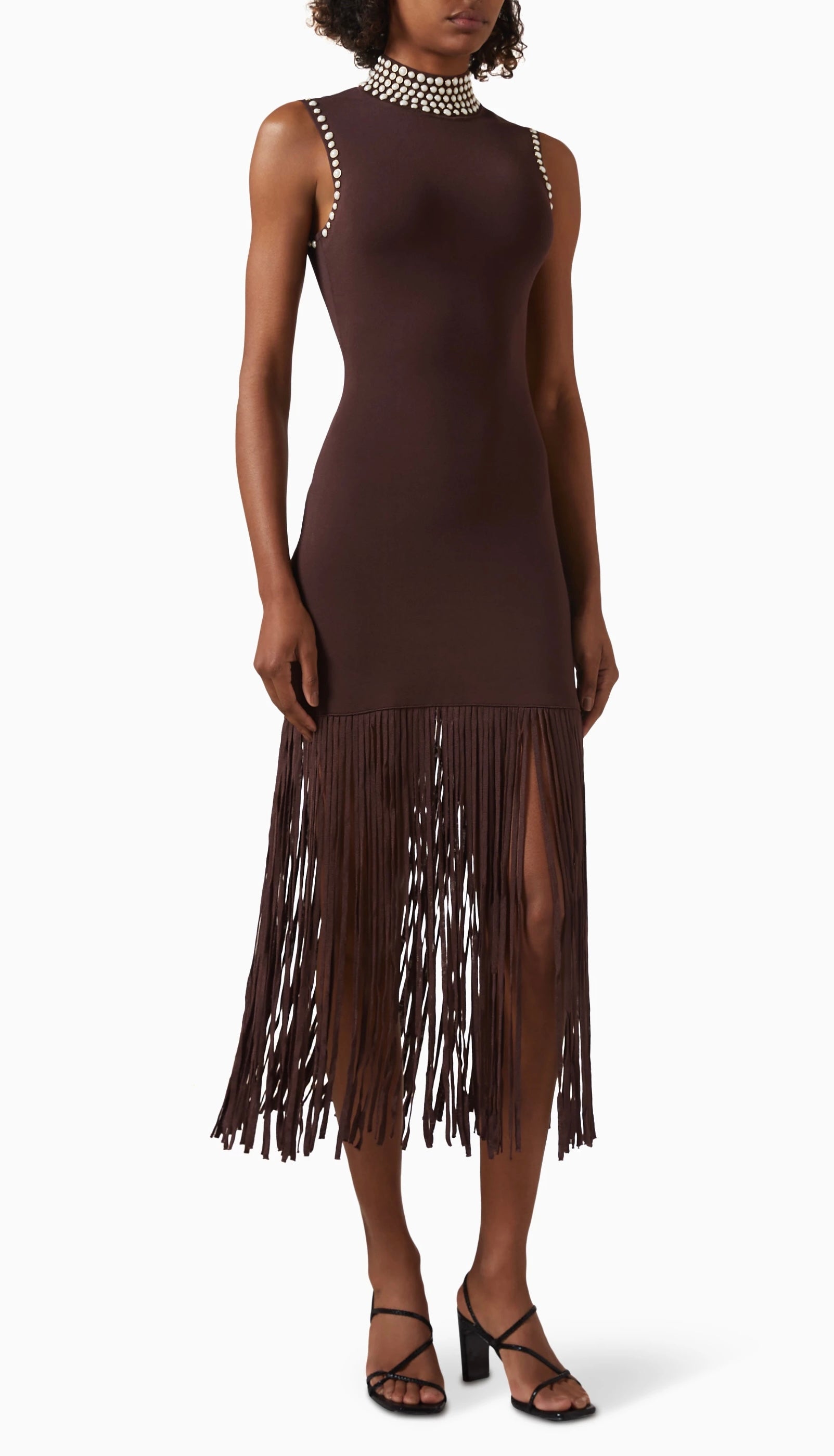 Fringed knit dress