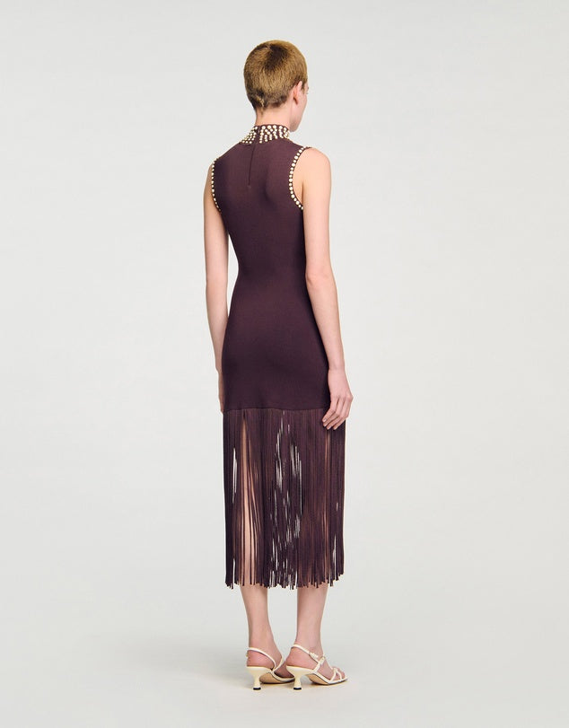 Fringed knit dress