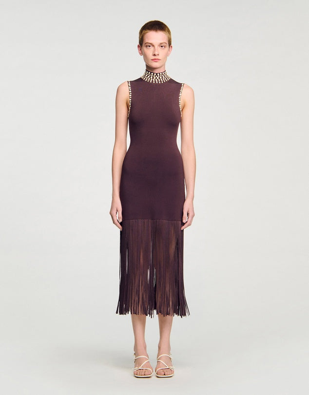 Fringed knit dress