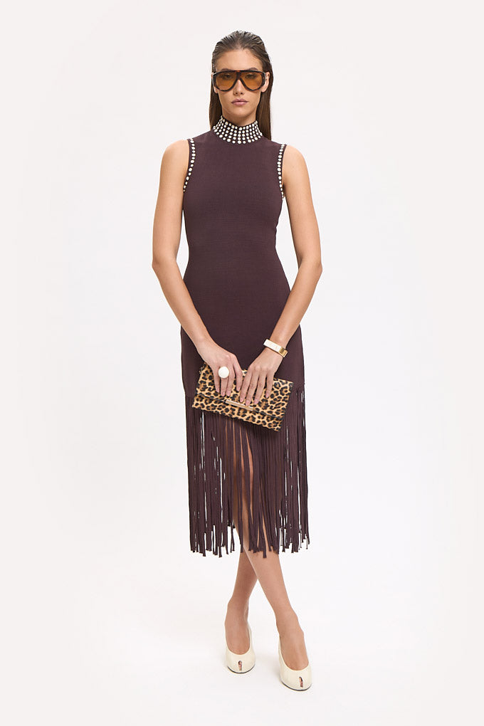 Fringed knit dress