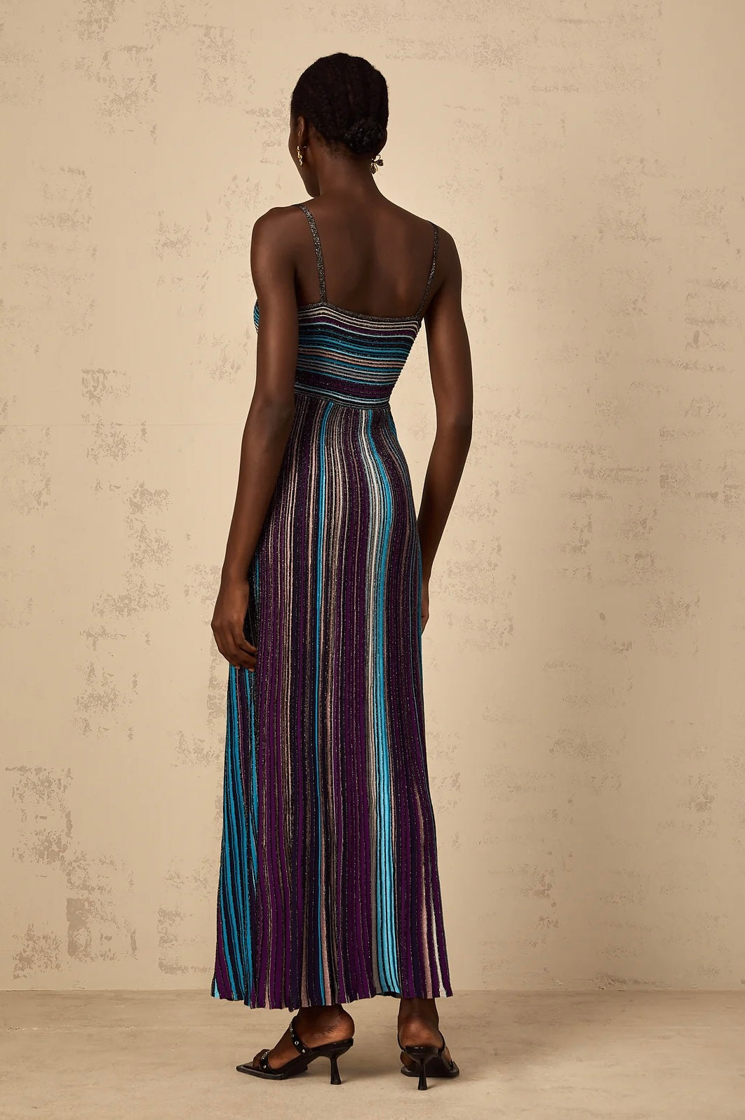 Glitter striped knit dress