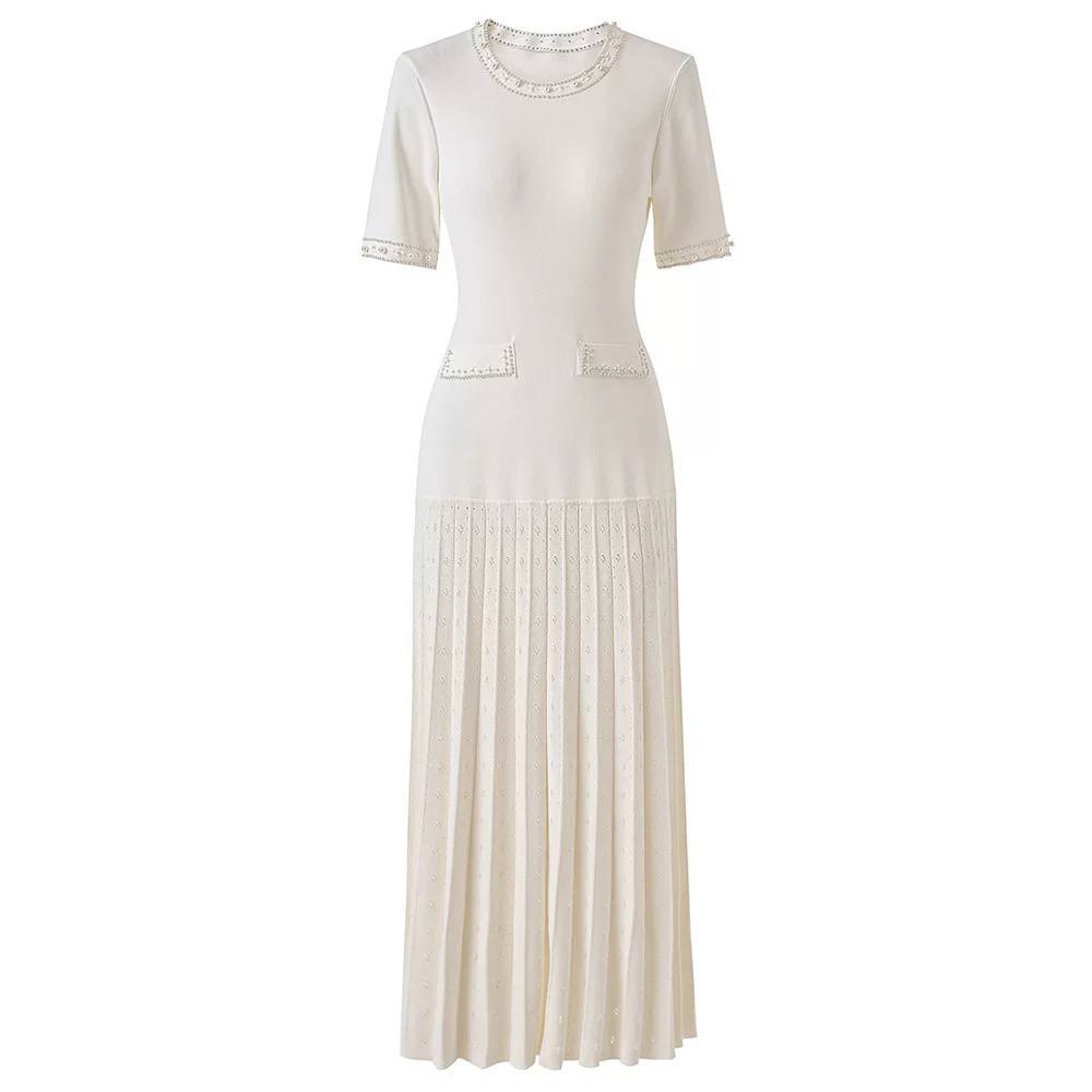 Knit basic pearl dress