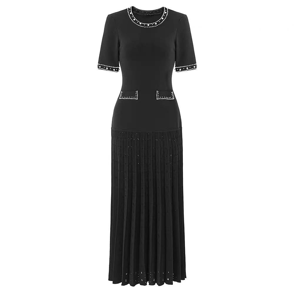Knit basic pearl dress