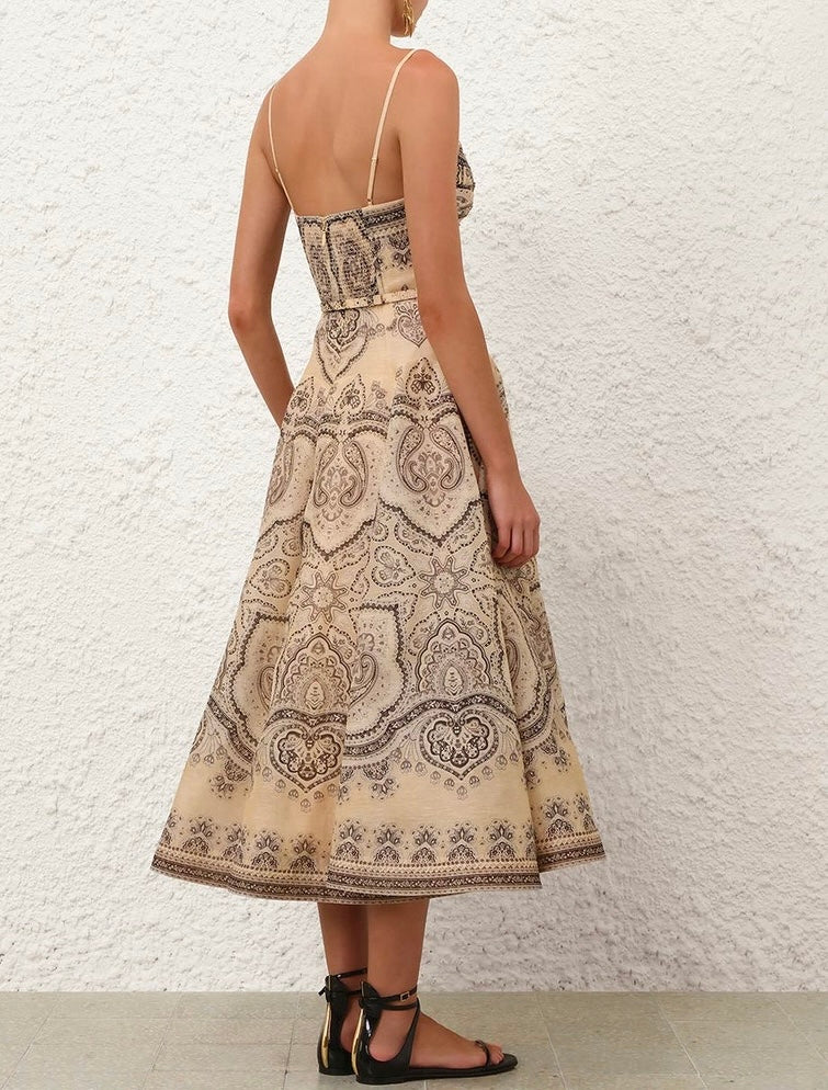 Luna Twist midi dress cream