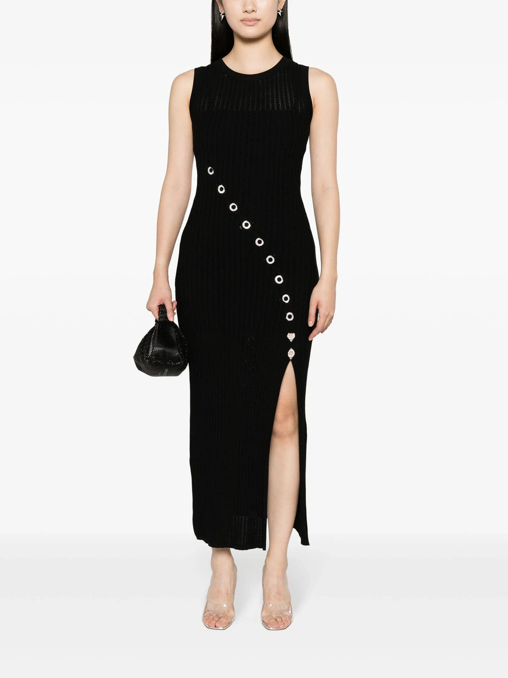 Maxi dress with rhinestone jewellery