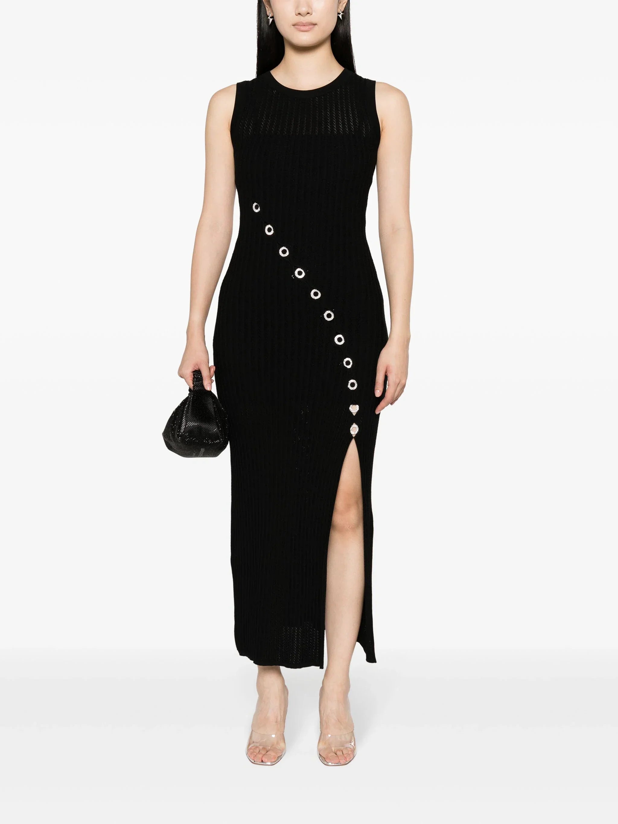 Maxi dress with rhinestone jewellery