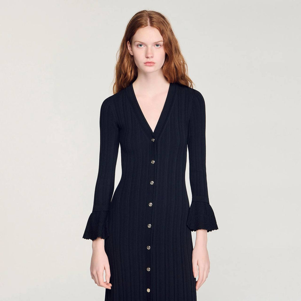 Nara ruffles knit midi dress