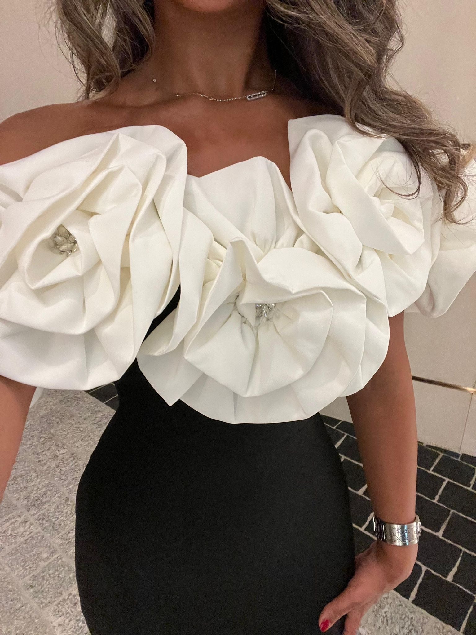 Off Shoulder Floral Bandage Dress