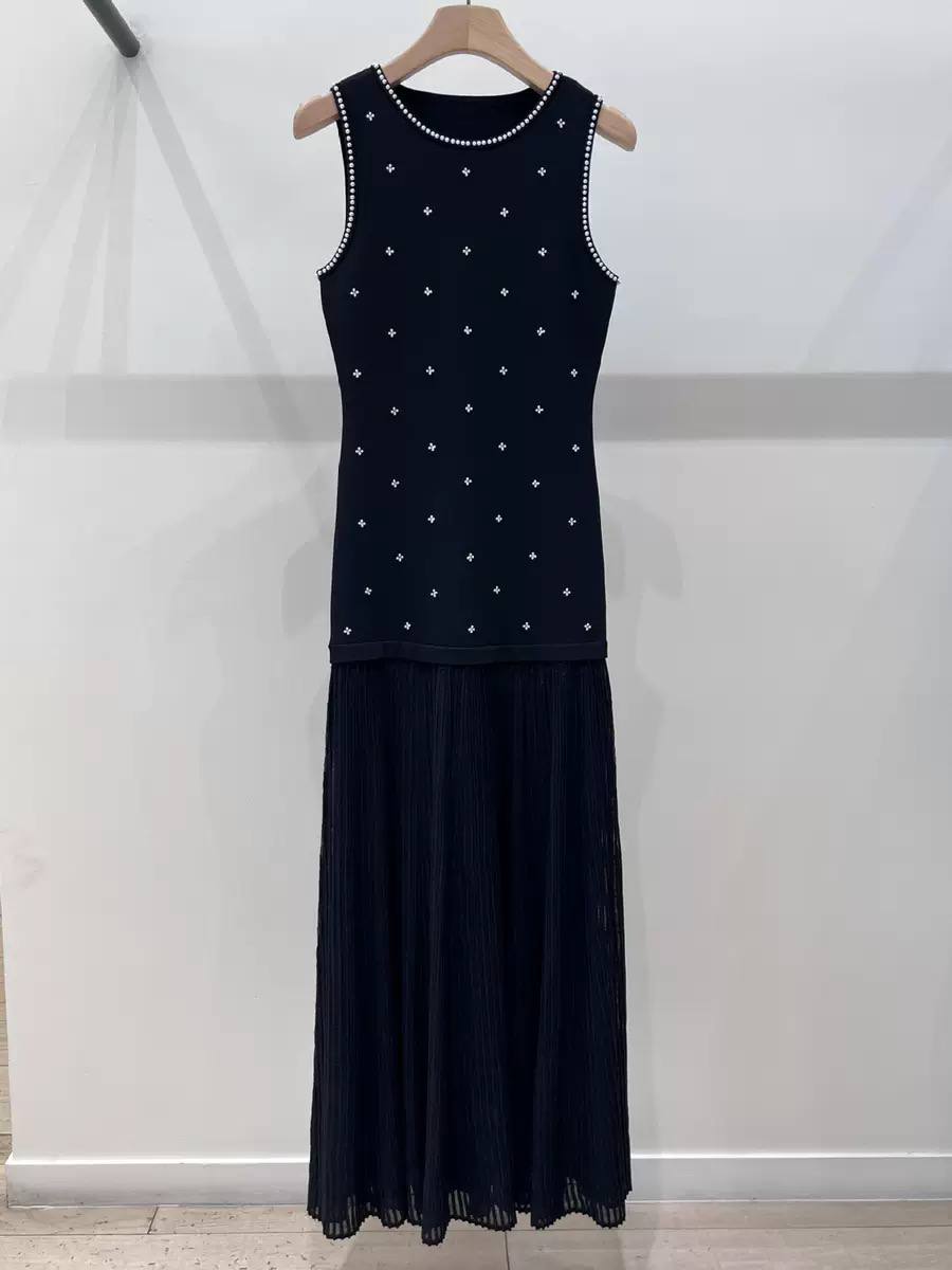 Rhinestone flower print maxi dress