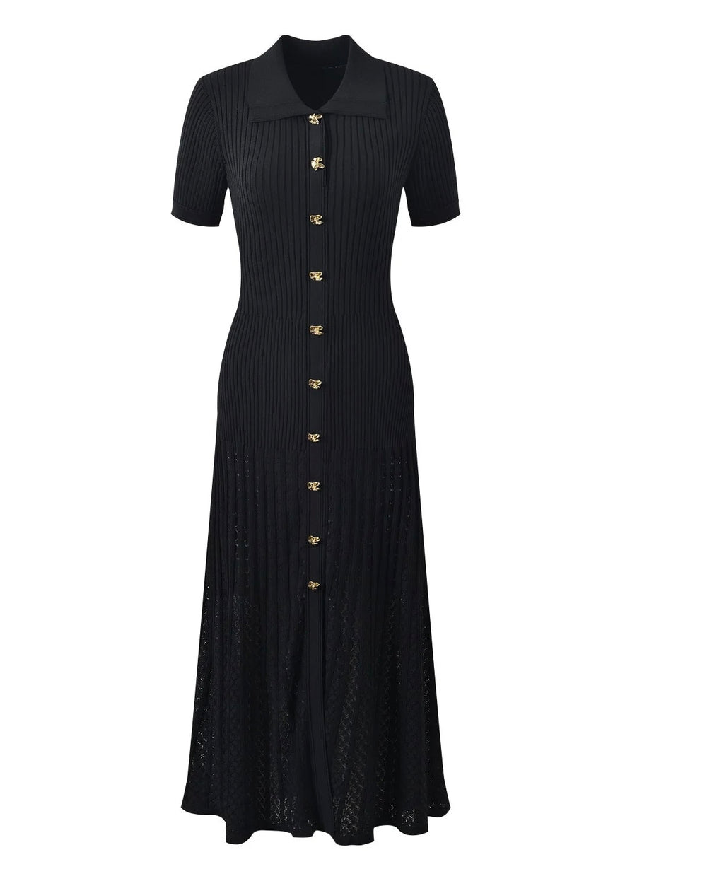 Rib knitted midi dress
