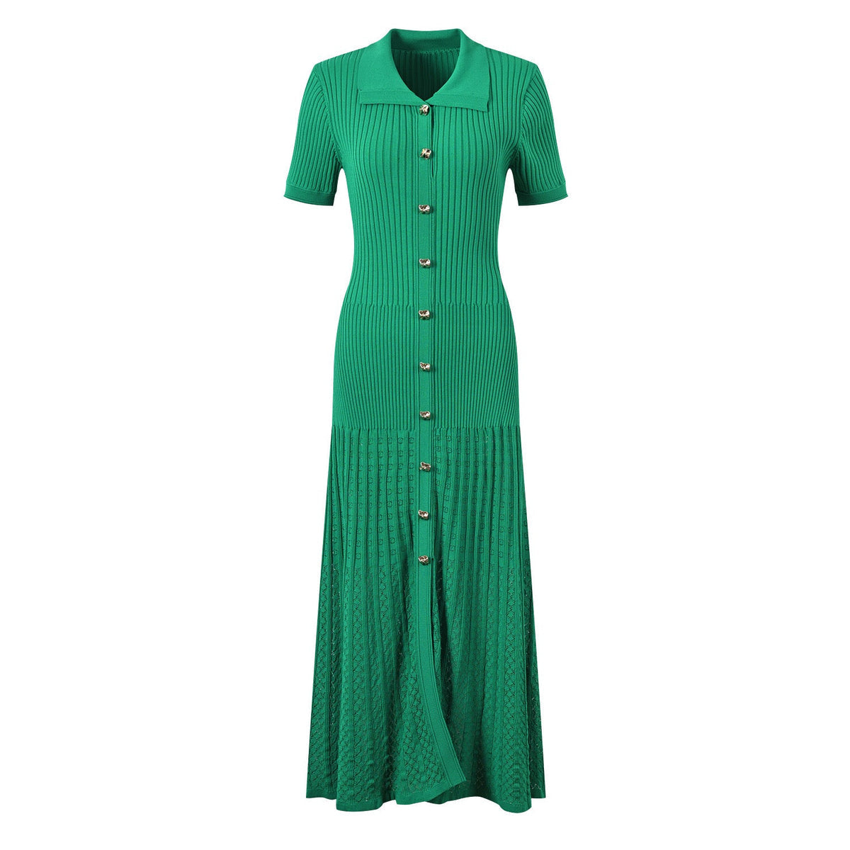 Rib knitted midi dress