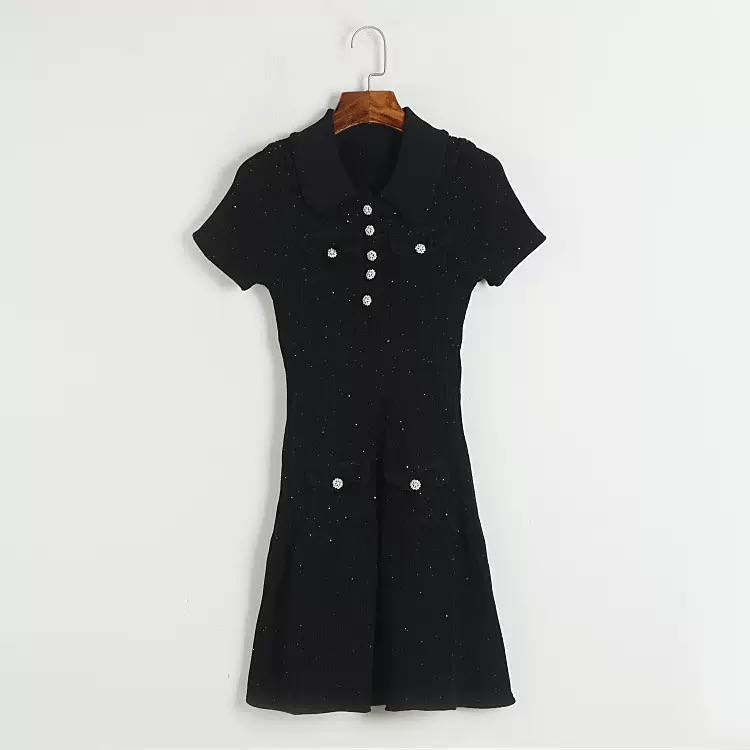 Short sleeve hourglass diamond dress