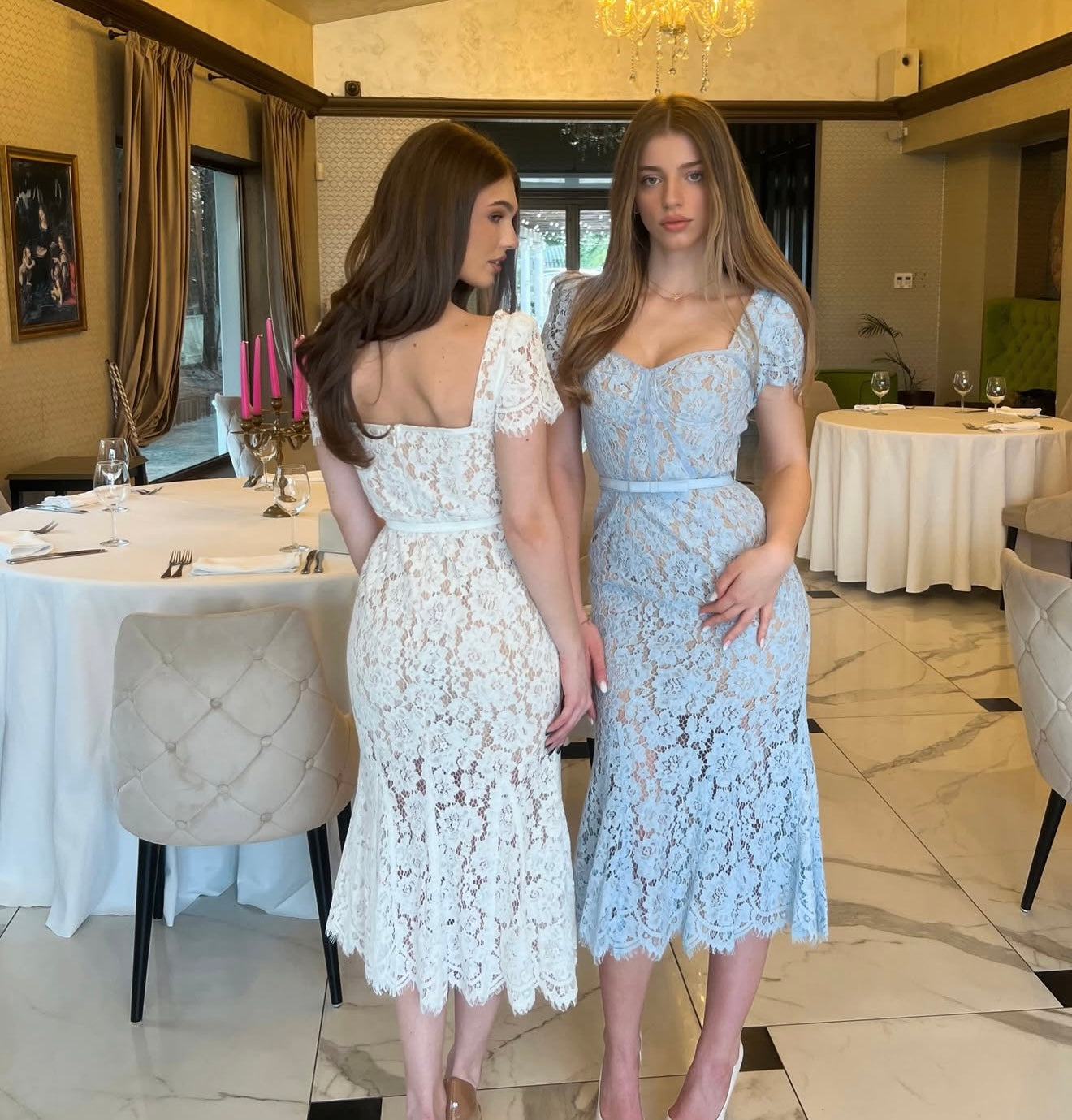 Short sleeved lace dress