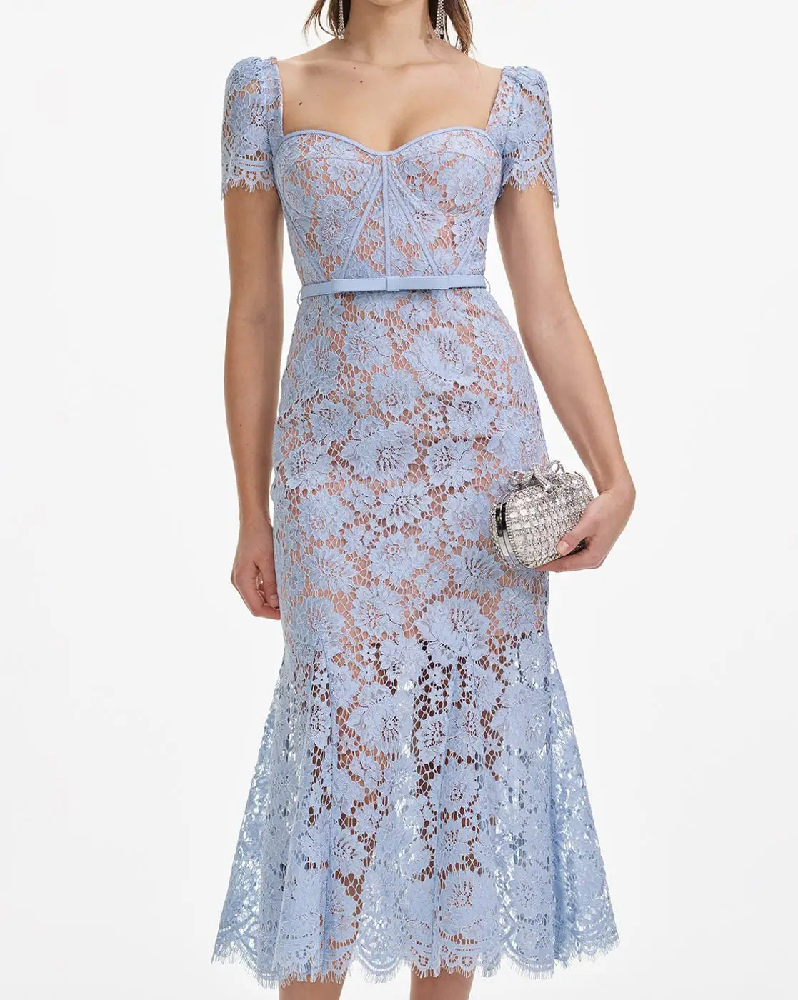 Short sleeved lace dress