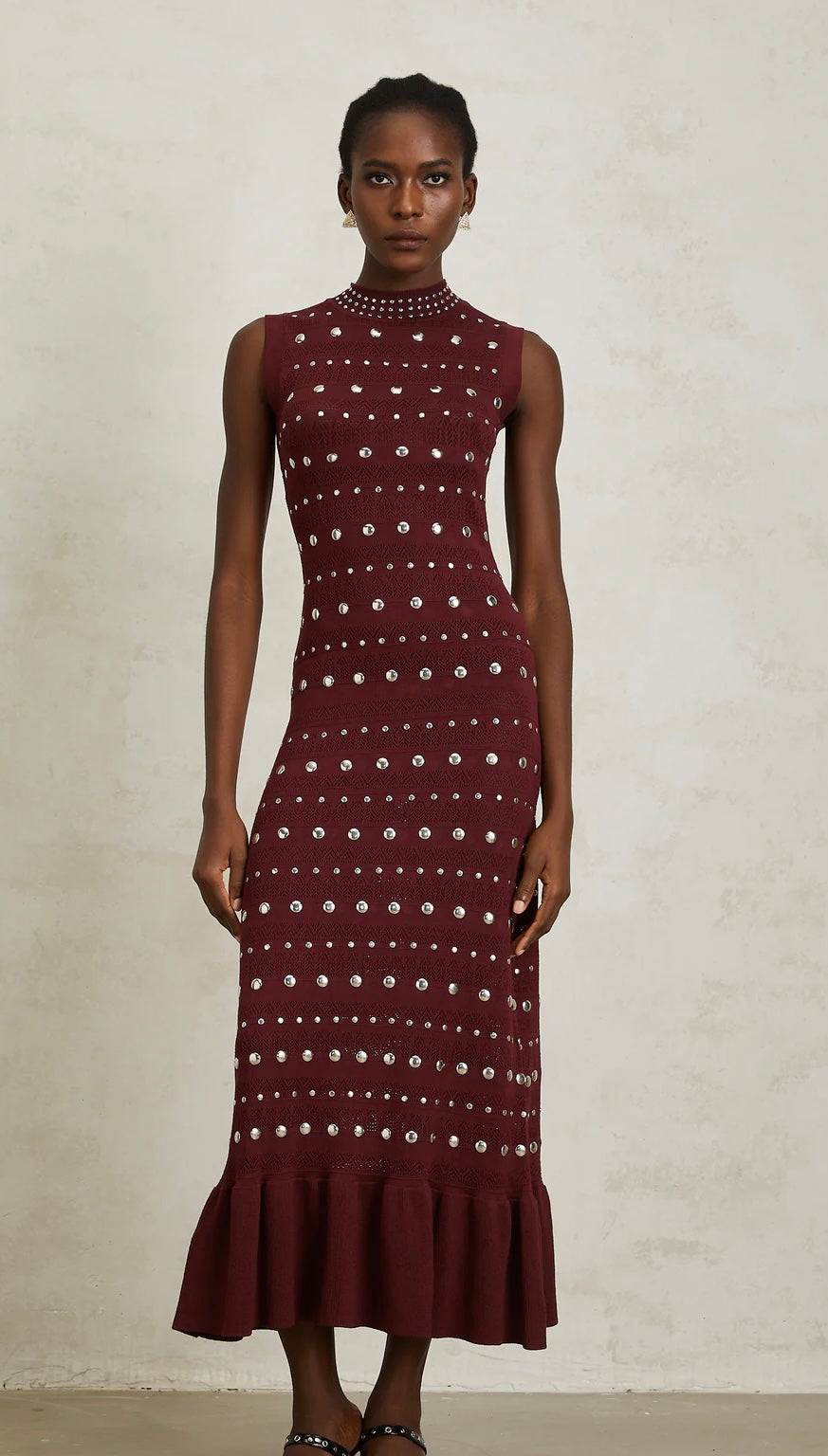 Studed knit dress