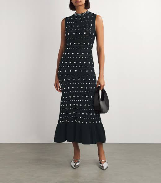 Studed knit dress