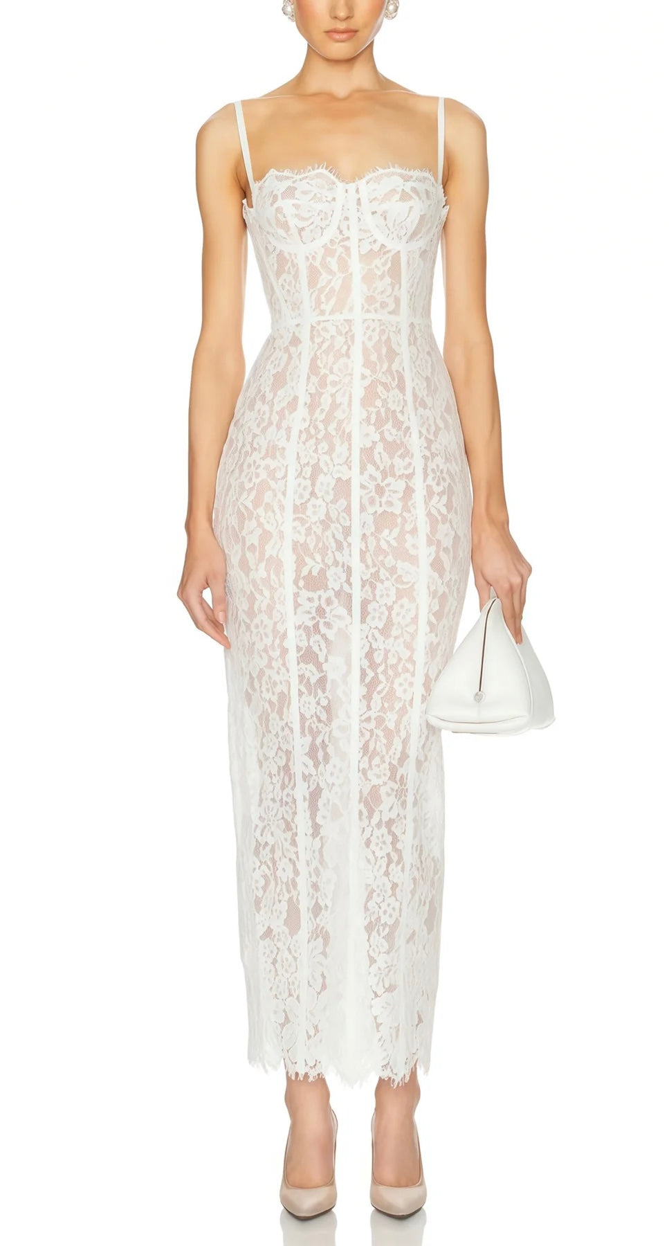 The Lace Column Midi Dress