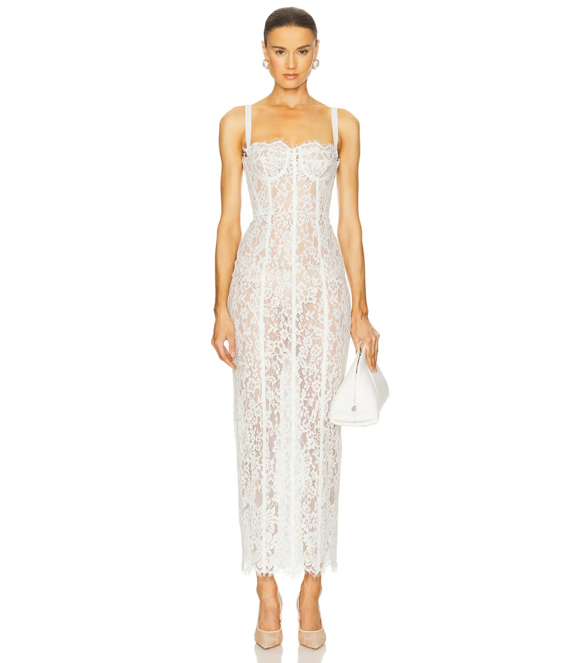 The Lace Column Midi Dress