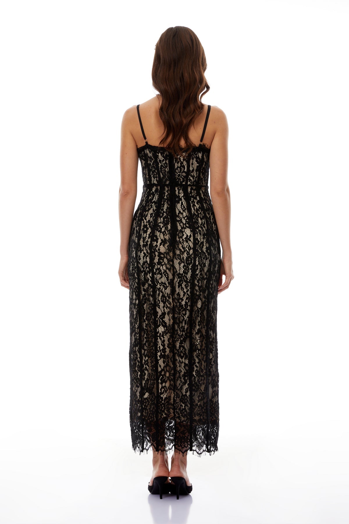 The Lace Column Midi Dress