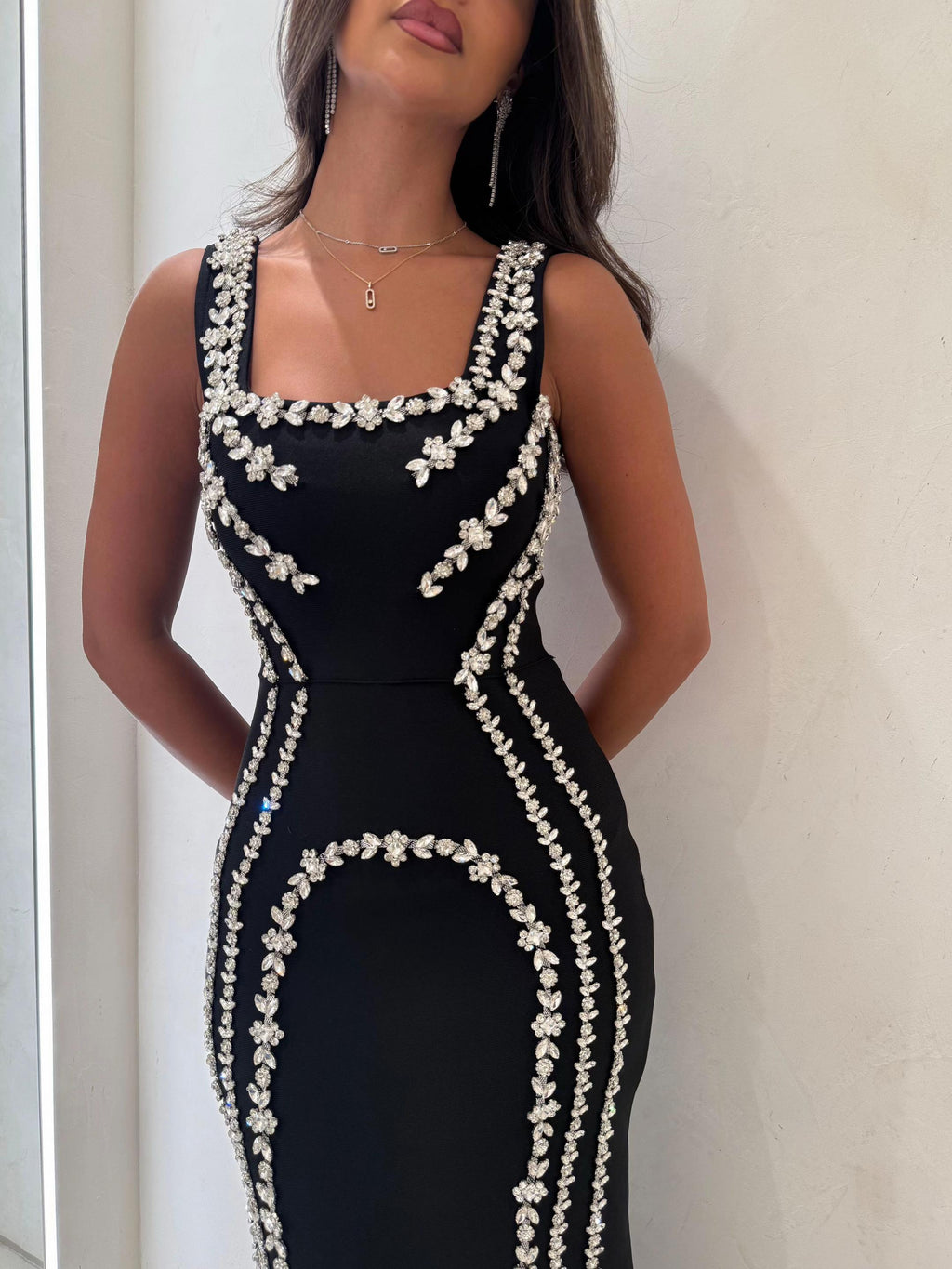 Zina Handmade crystal maxi dress