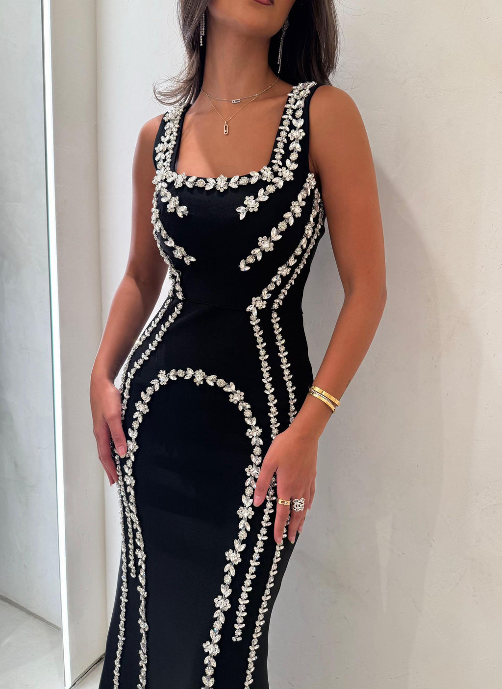 Zina Handmade crystal maxi dress