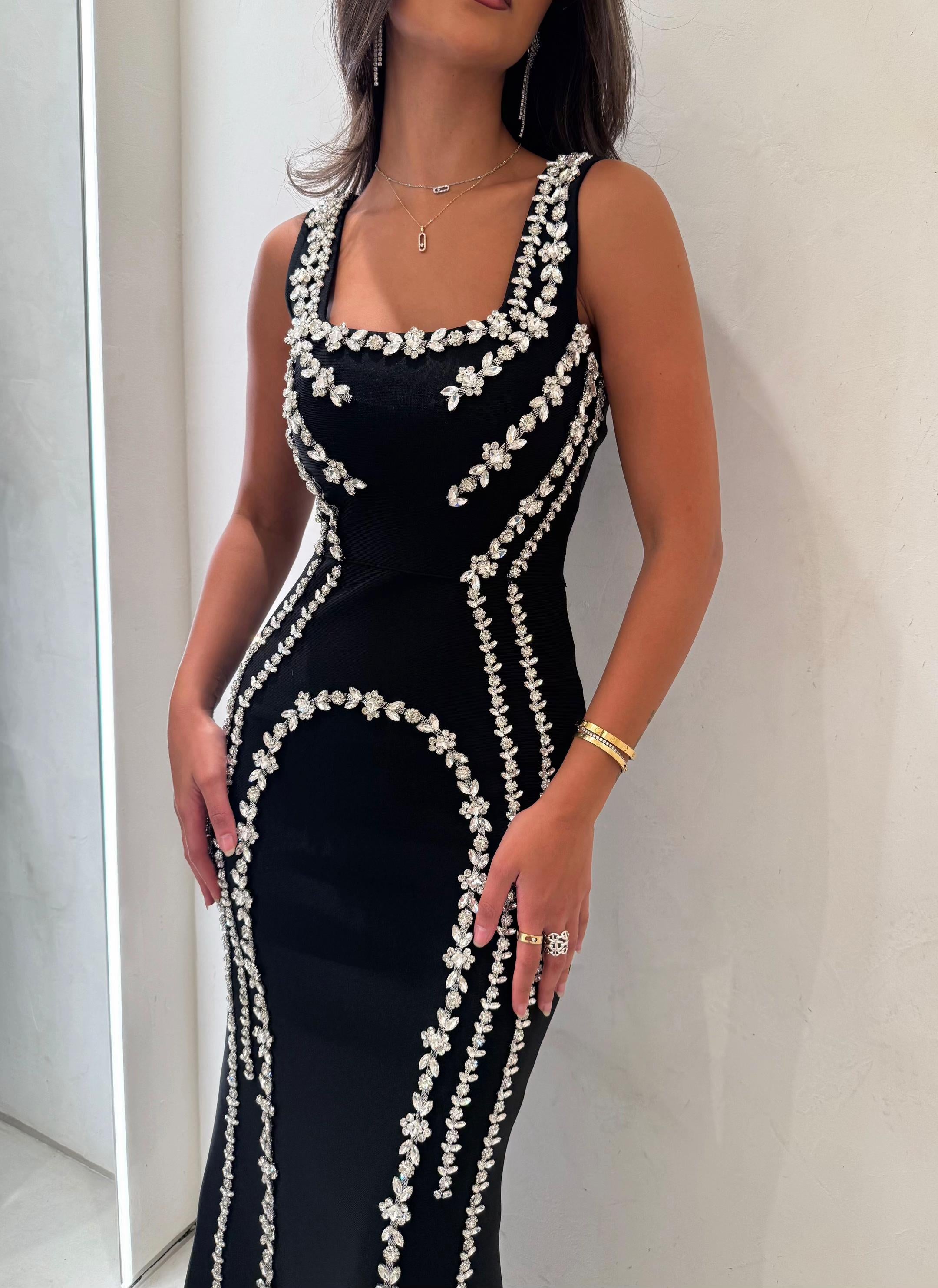 Zina Handmade crystal maxi dress